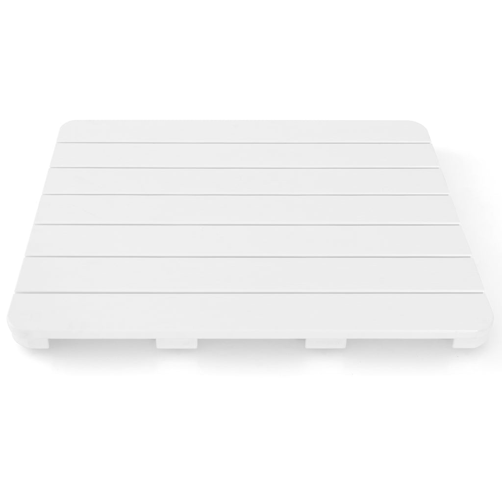 60 x 48 cm Bath Mat for Shower with Non Slip Foot Pads-White