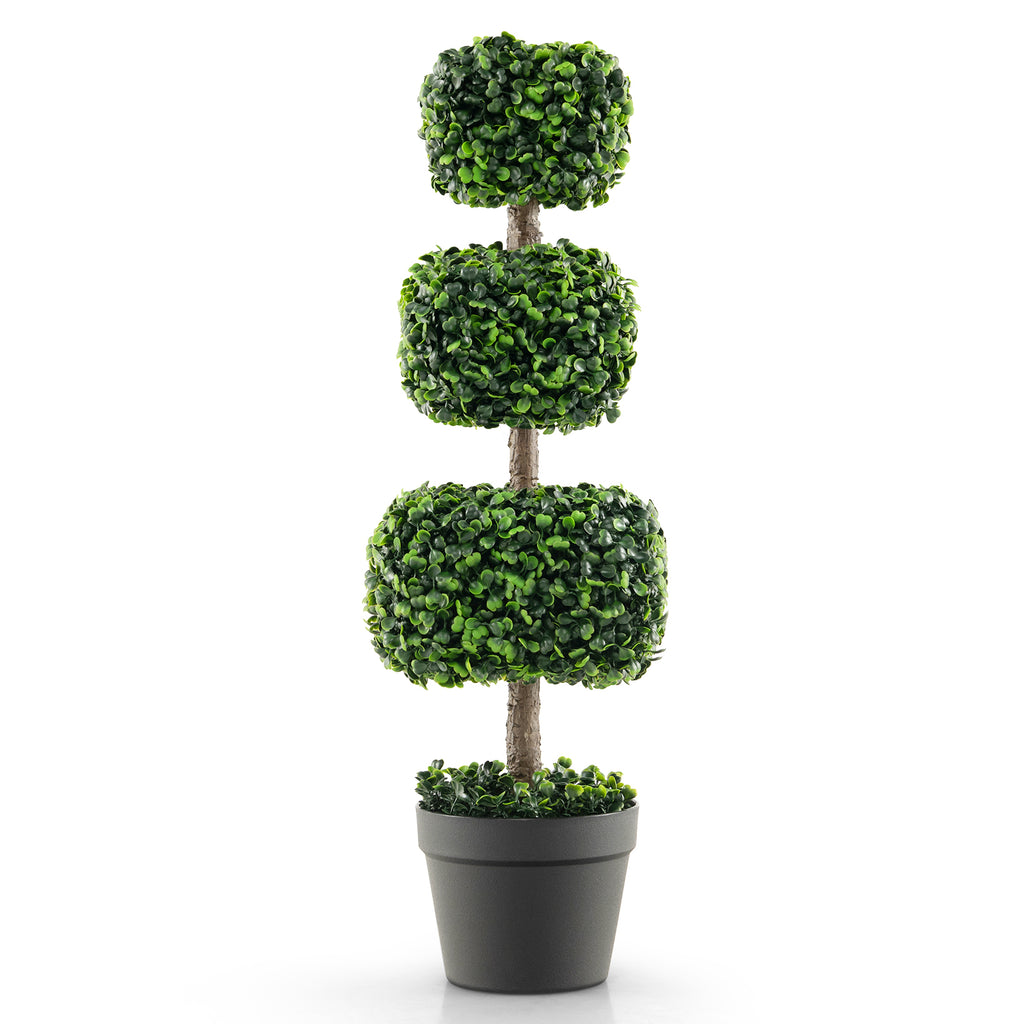 75cm Artificial Boxwood Topiary Ball Tree with Cement-filled Plastic Pot