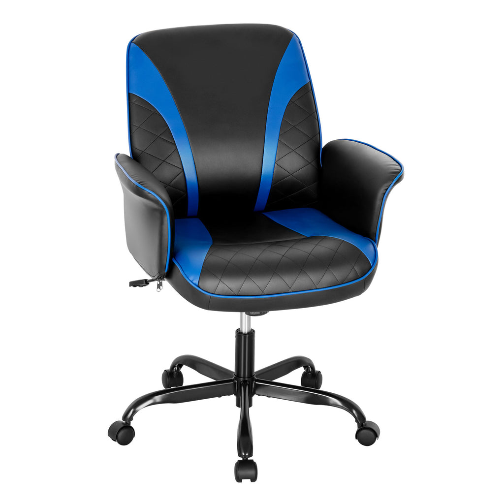 Ergonomic Office Computer Desk Chair with Adjustable Height-Blue