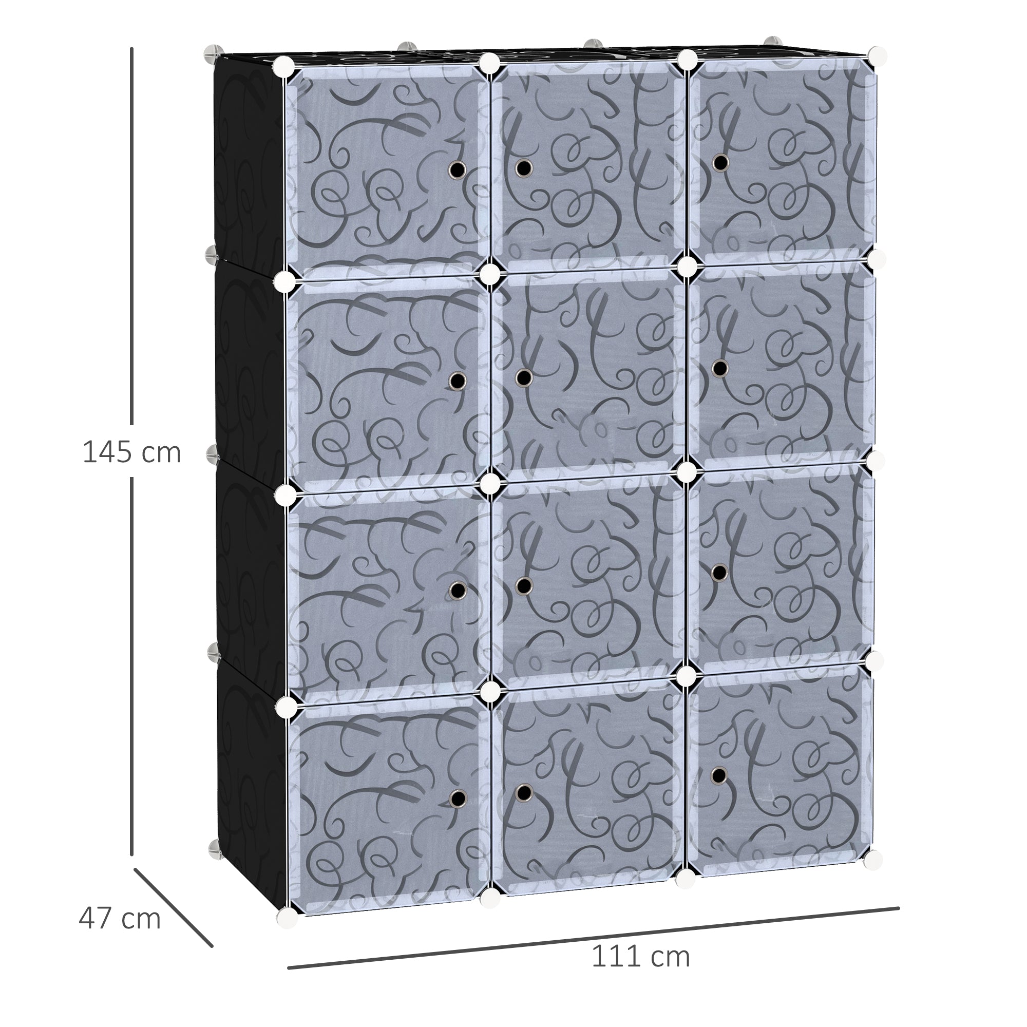 HOMCOM DIY Wardrobe Portable Interlocking Plastic Modular Closet Bedroom Clothes Storage Cabinet Cube Organiser - Inspirely