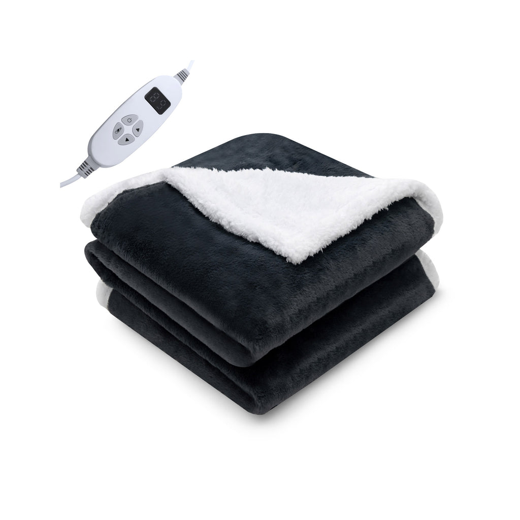 Electric Heated Blanket Throw with 10 Heat Settings-Grey