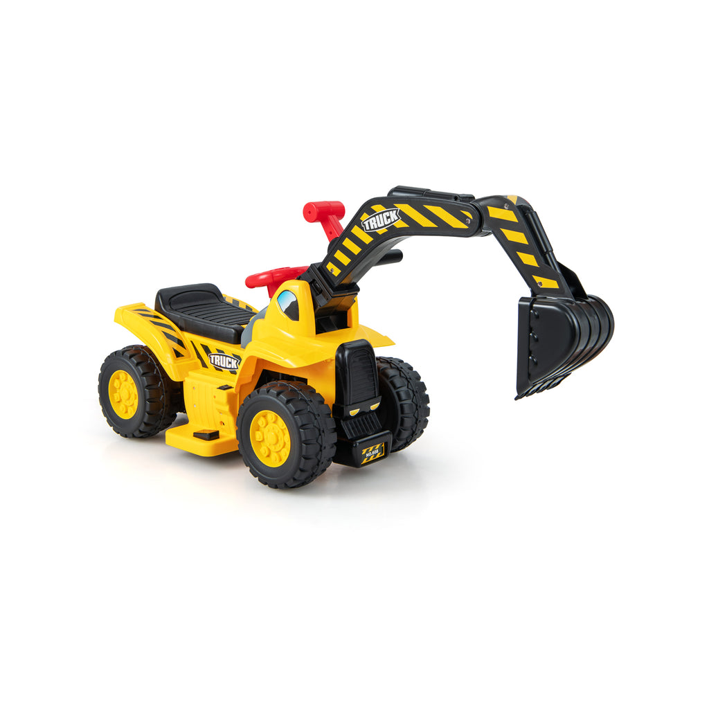 6V Electric Kids Ride On Excavator Toy with Storage and Sound Effects