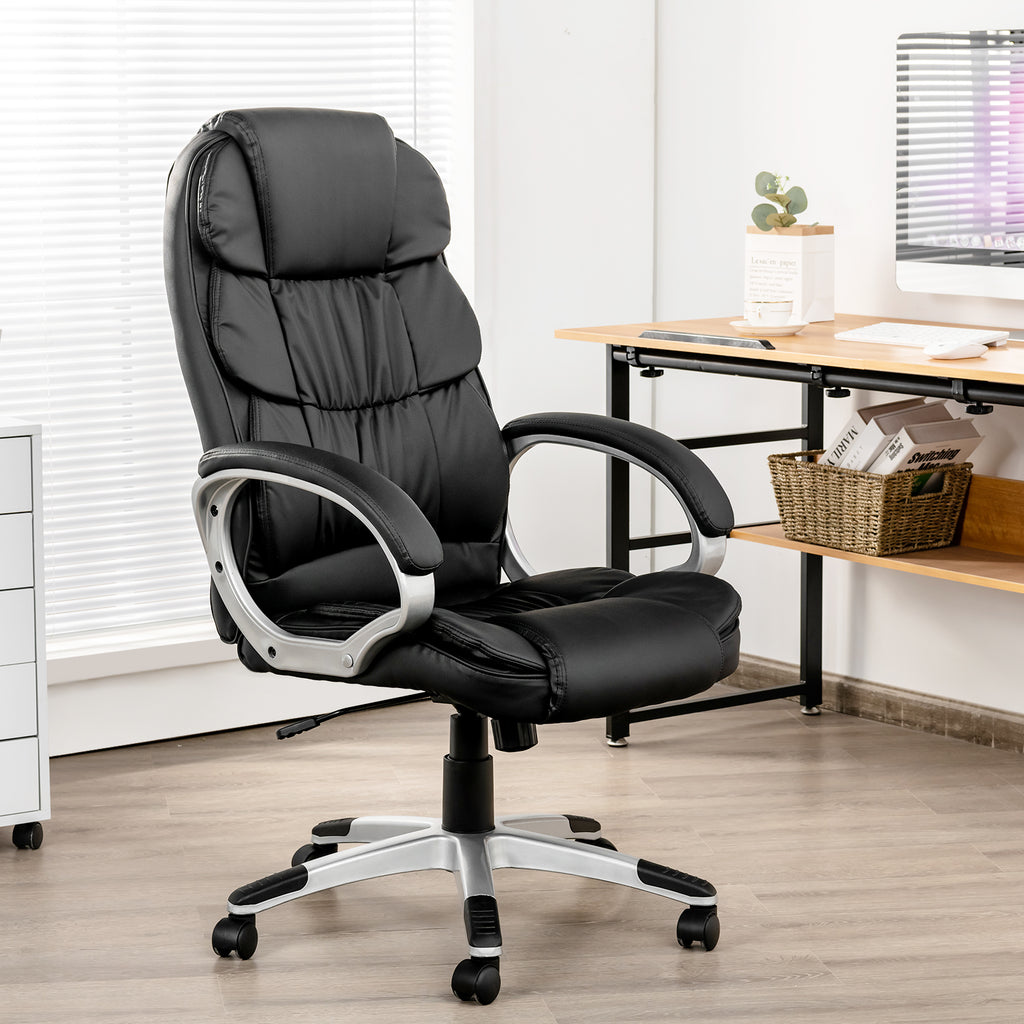 Executive Office Chair with Adjustable Height for Home Office Meeting Room -Black