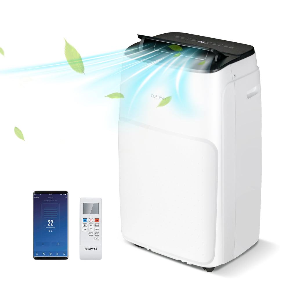 12000 BTU Portable Air Conditioner with WiFi Smart APP and Sleep Mode-White