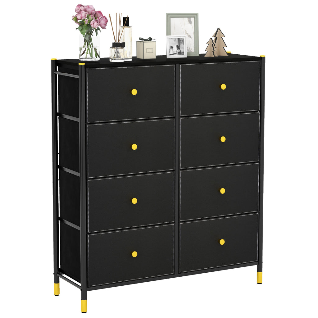 Fabric Dresser Tower for Bedroom with Drawers and Metal Frame-4-Tier