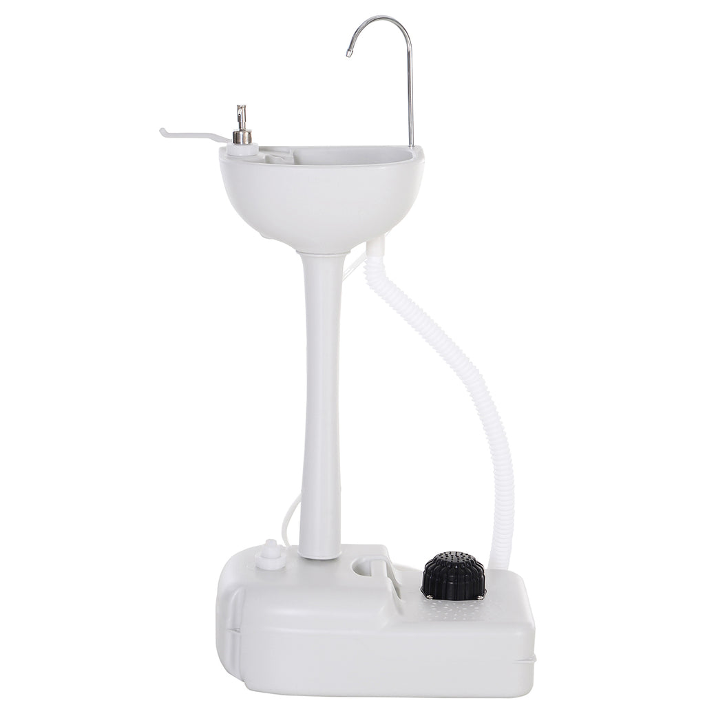 HDPE Outdoor Soap Dispensing Sink Towel Holder White