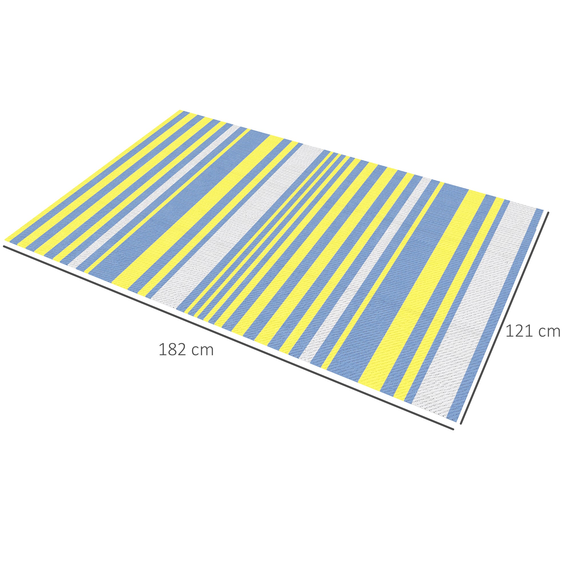 Outsunny Reversible Outdoor Rug, Lightweight Waterproof Plastic Straw Mat for Backyard, Deck, RV, Picnic, Beach, Camping, 121 x 182 cm