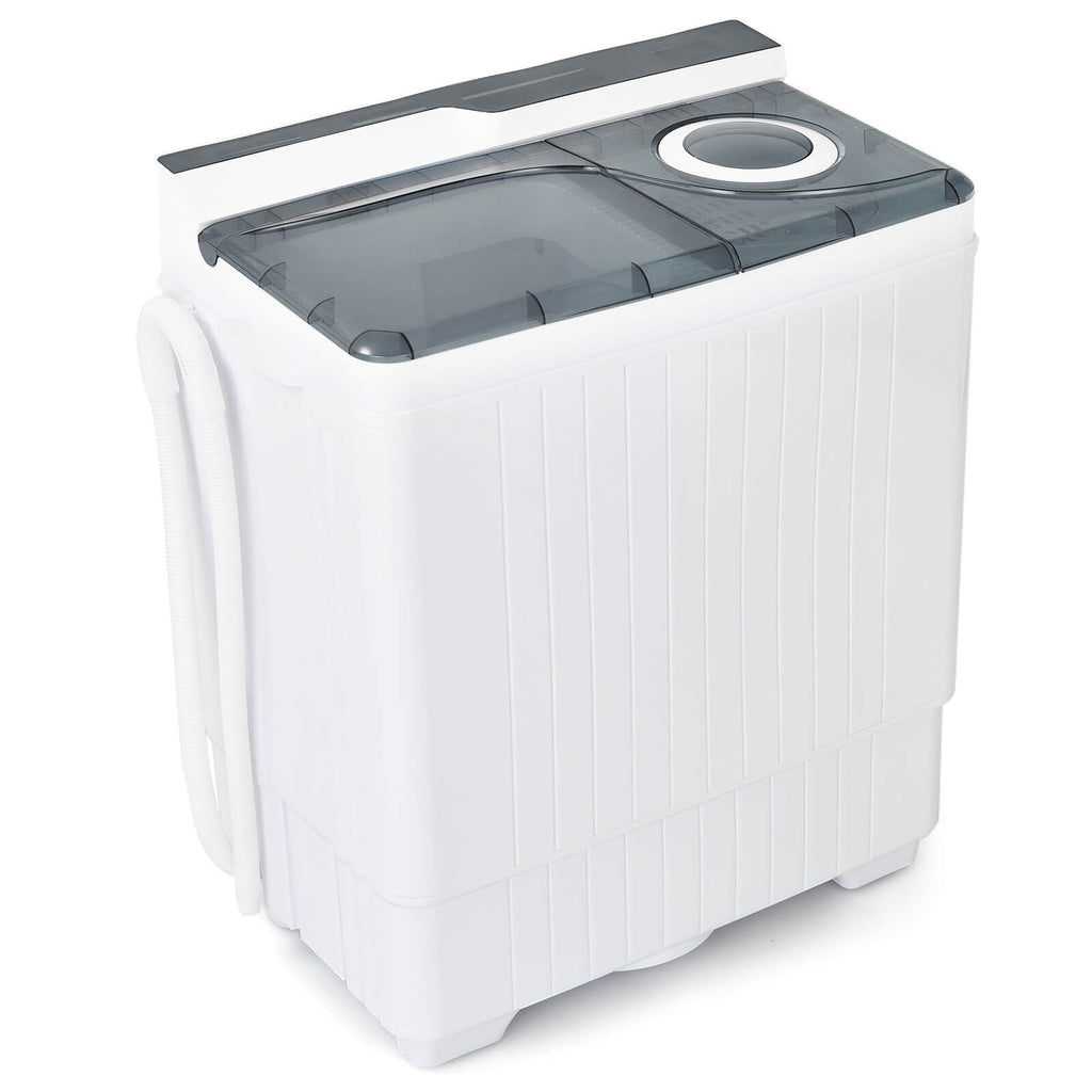 Portable Twin Tub Wash Machine with Spin Dryer-Grey