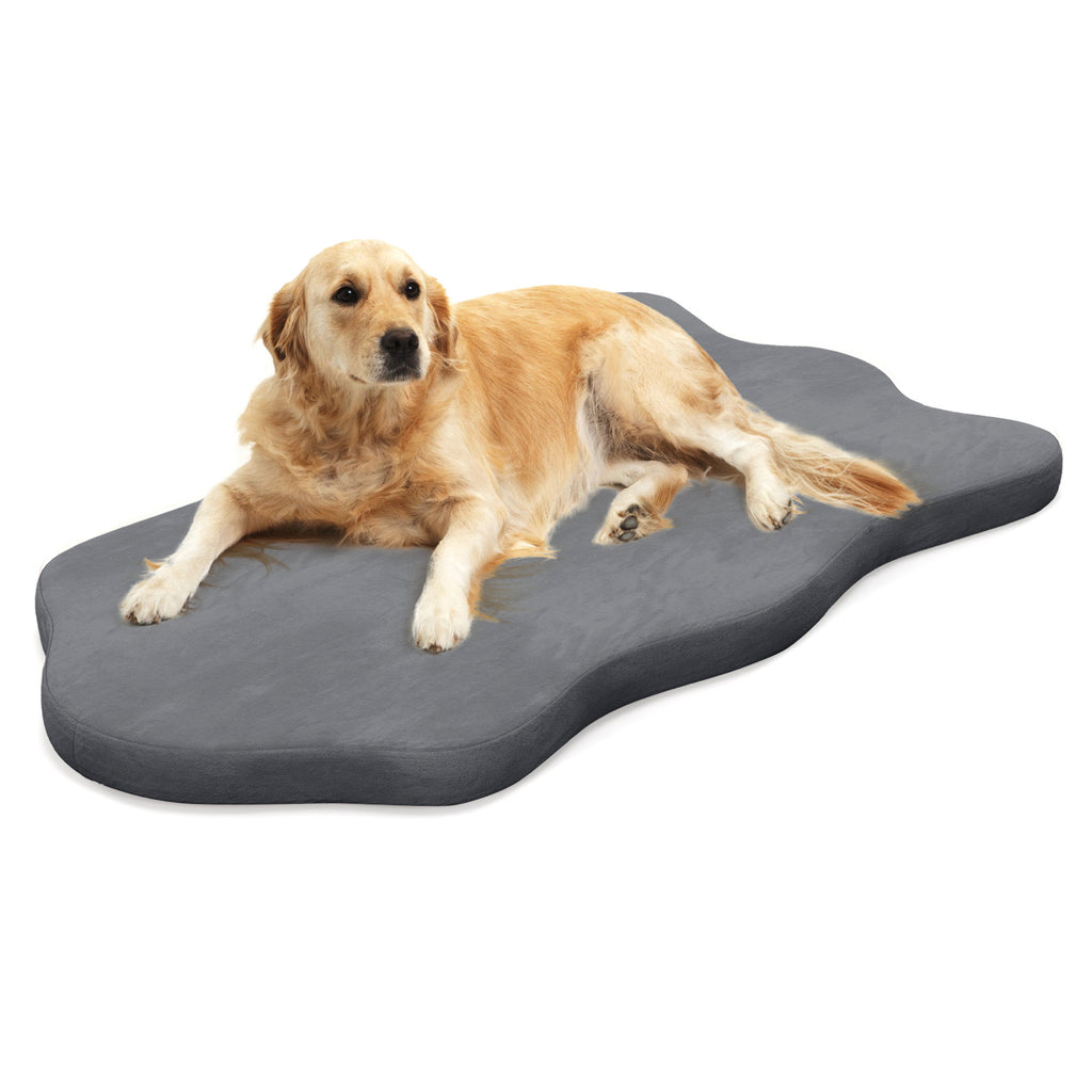 Large Dog Bed with Memory Foam Support and Removable Cover-Grey