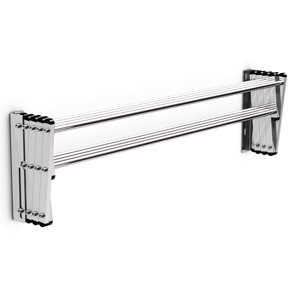 Space-saving Accordion Expandable Towel Rack with 8 Rods Large Capacity