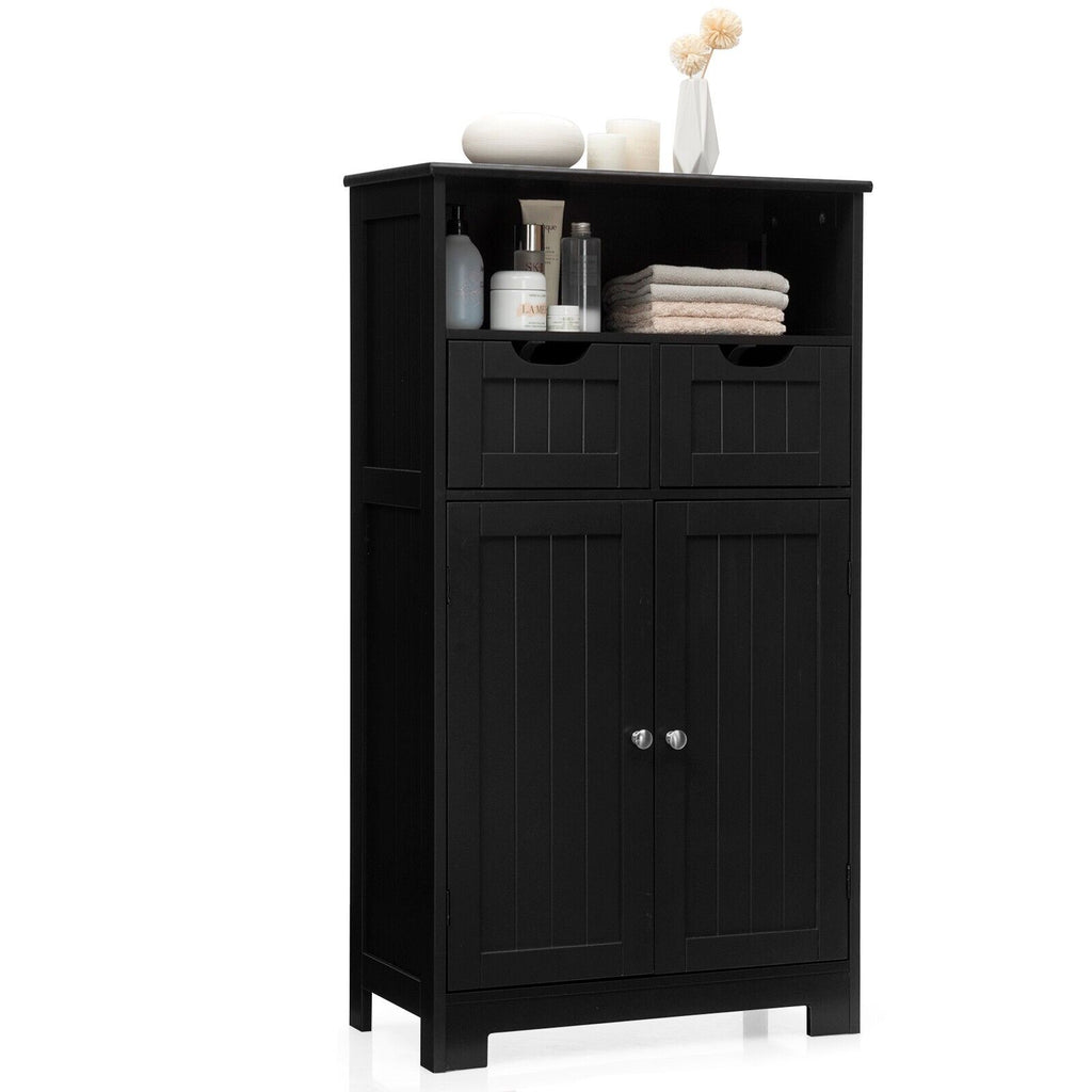 Floor Standing Utility Cabinet with Adjustable Drawers Black
