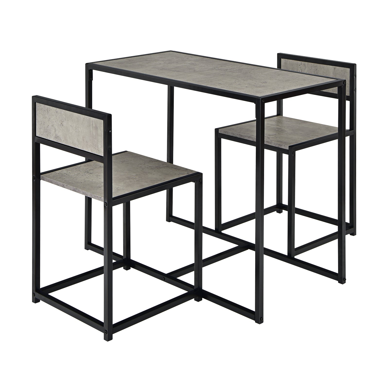 Compact Table and Chair Set-Gray