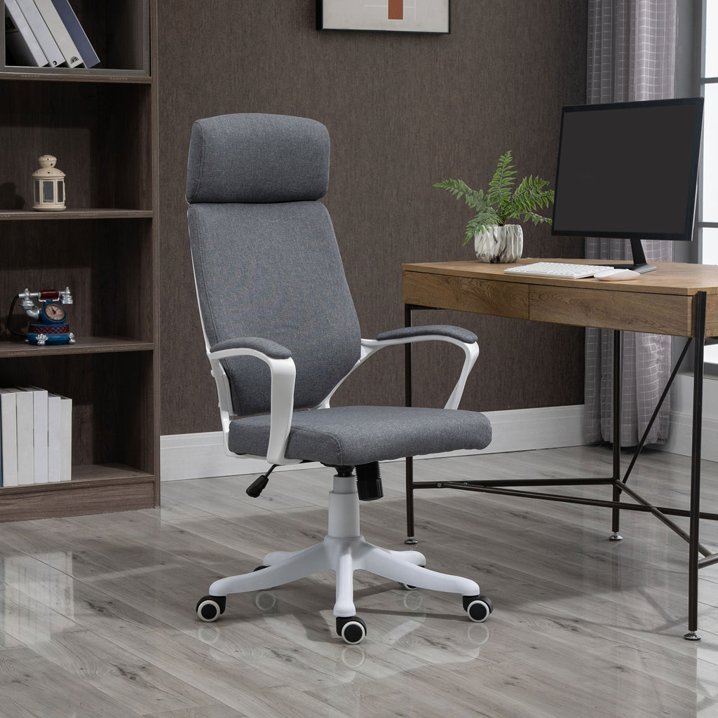 High Back Swivel Office Chair, Lumbar Back Support, Adjustable Height - Inspirely