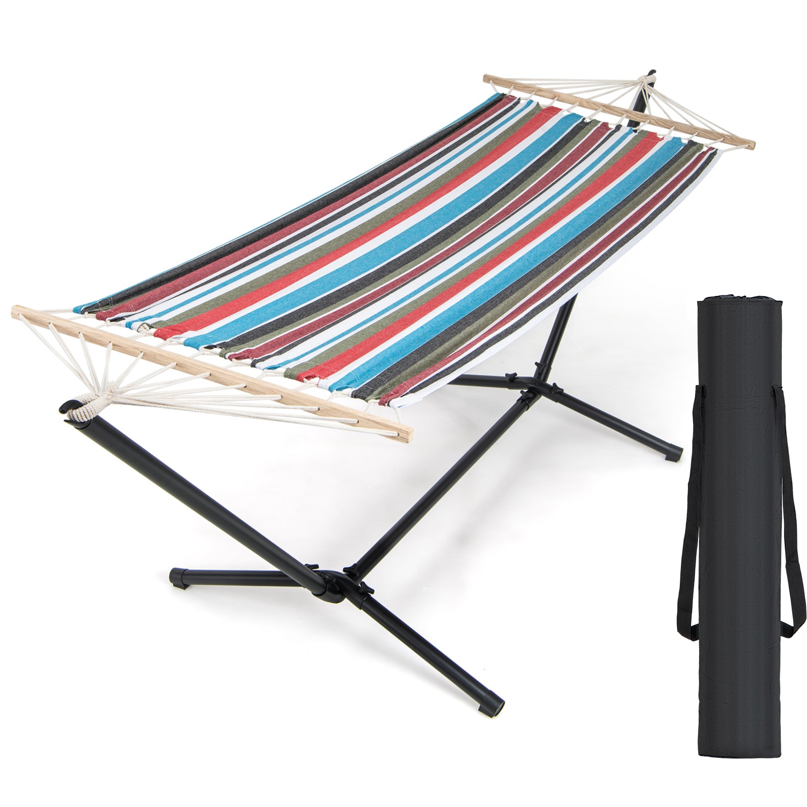 Hammock with Stand and Carrying Case-Multicolor