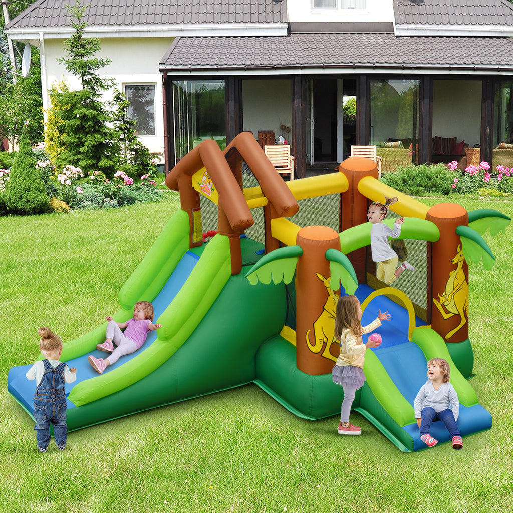 Inflatable Bounce House with Slides and Climbing Wall with Air Blower