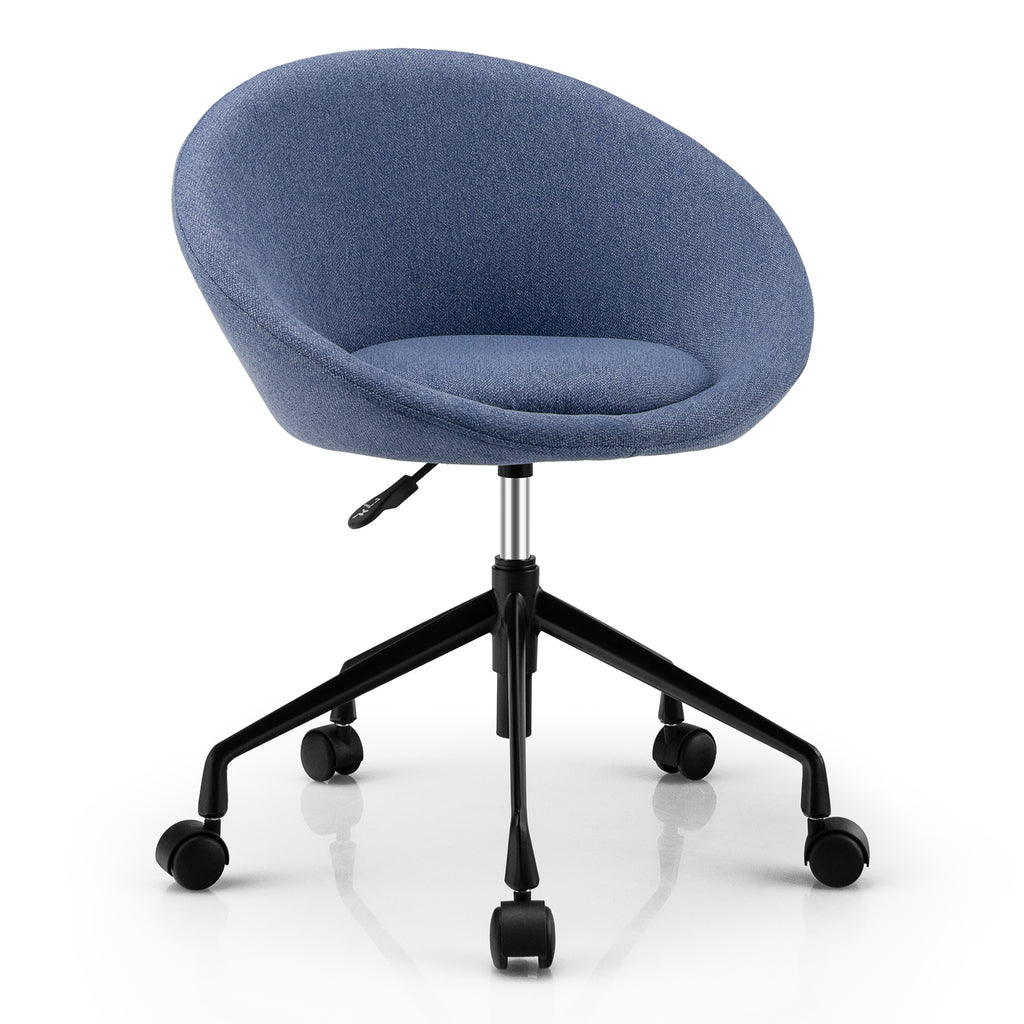 Modern Height Adjustable Swivel Accent Chair with Flexible Casters for Study Room and Make up Room Blue