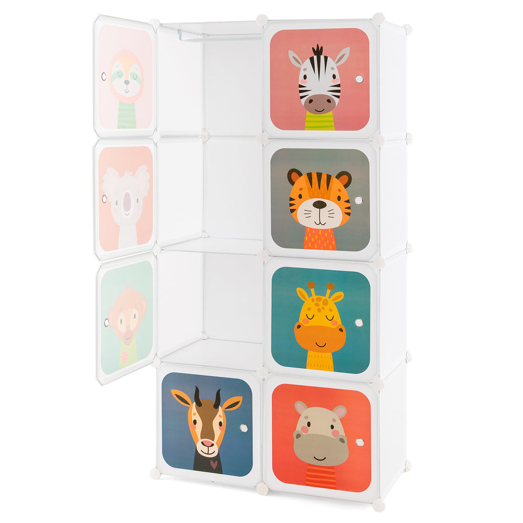 8-Cube/12Cube Portable Kids Wardrobe with Hanging Section-8 Cube