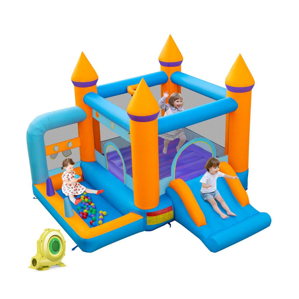 Jumping Air Bounce Castle for Kids with Ocean Ball Pool and 735W Blower