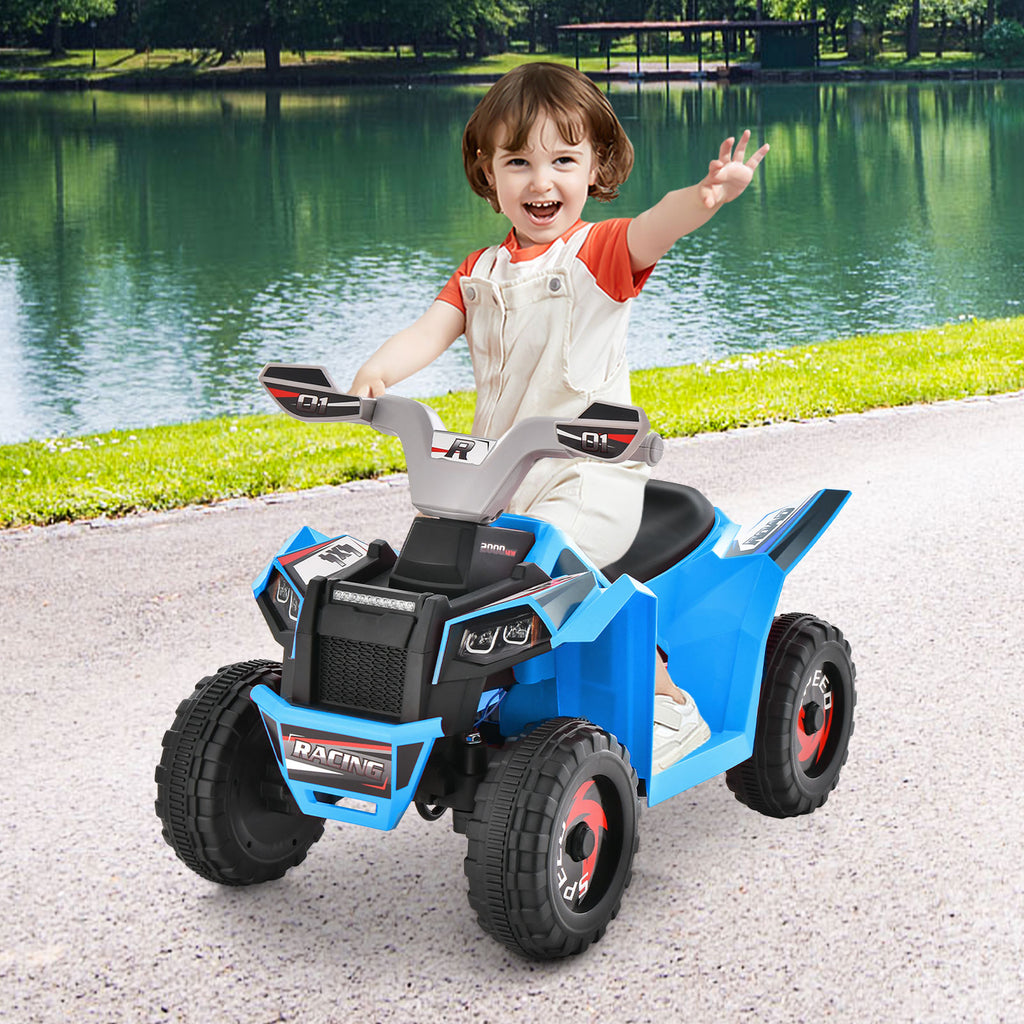 Kids Ride on ATV with Direction Control Large Seat-Blue