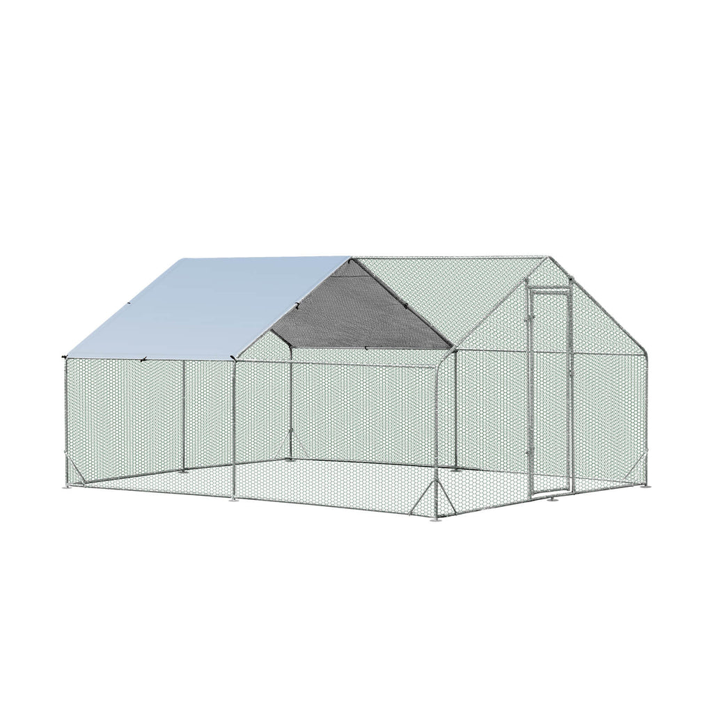 Large Spire-Shaped Chicken Coop with Sun-Protective Cover-400 cm x 300 cm x 195 cm