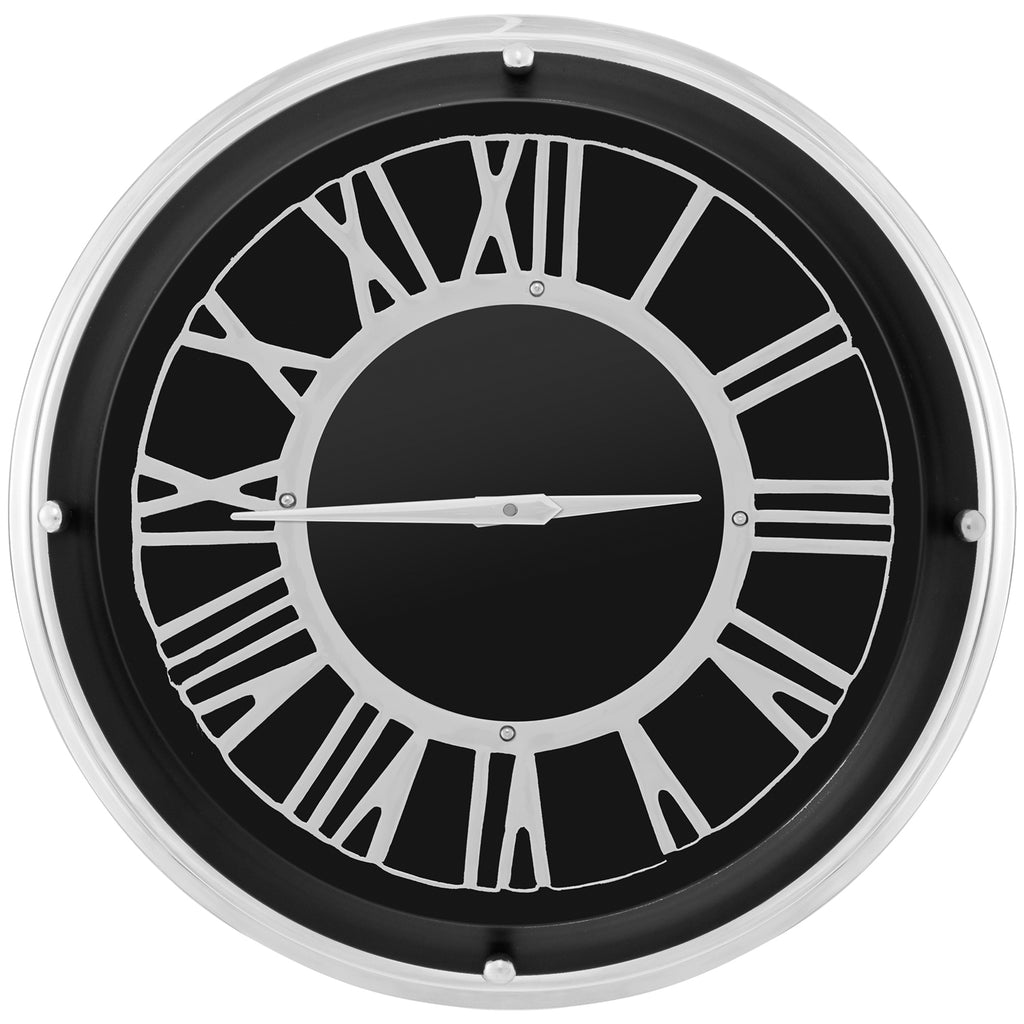 14/17.5 Inch Silent Wall Clock with Silver Frame-L