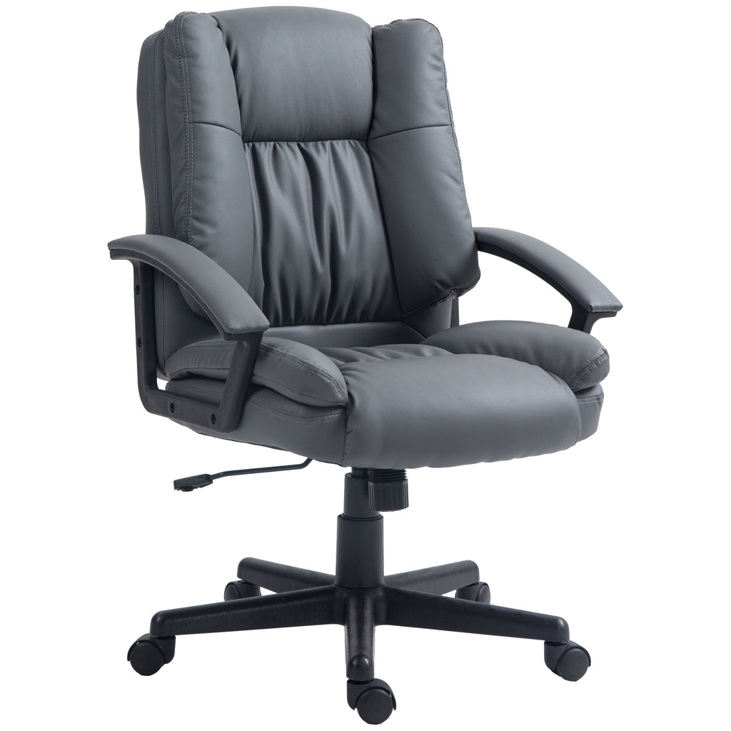 Vinsetto Office Chair, Faux Leather Computer Desk Chair, Mid Back Executive Chair with Adjustable Height and Swivel Rolling Wheels