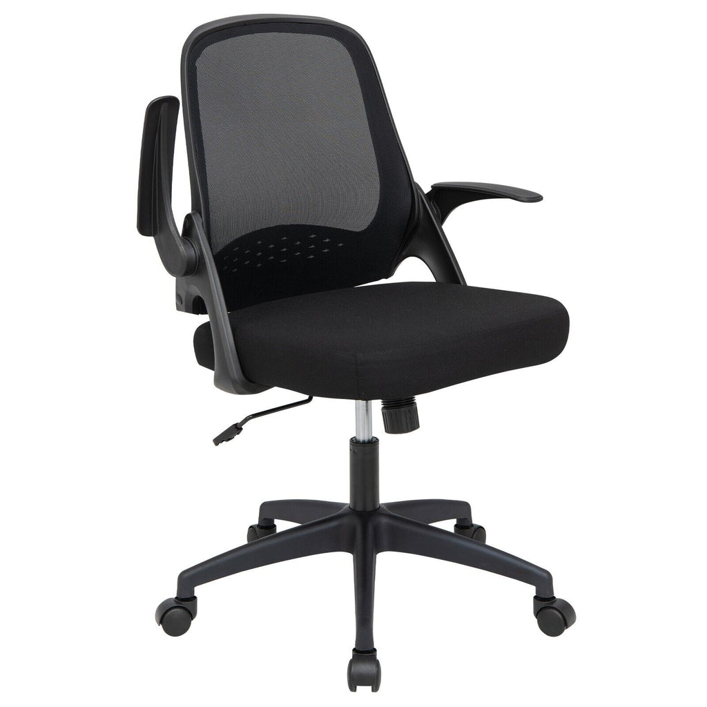Height Adjust Swivel Rolling Mesh Office Chair with Ergonomic Mid-Back-Black