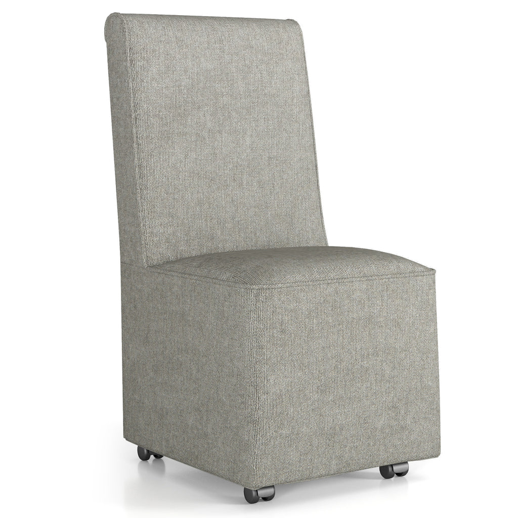 Modern Upholstered Armless Accent Chair with Resistance Casters-Grey