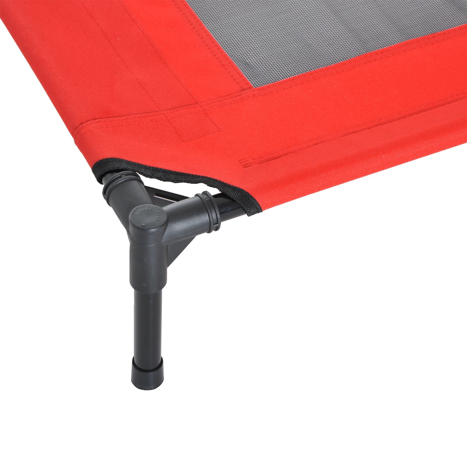 PawHut Elevated Pet Bed Portable Camping Raised Dog Bed w/ Metal Frame Black and Red (Medium) - Inspirely