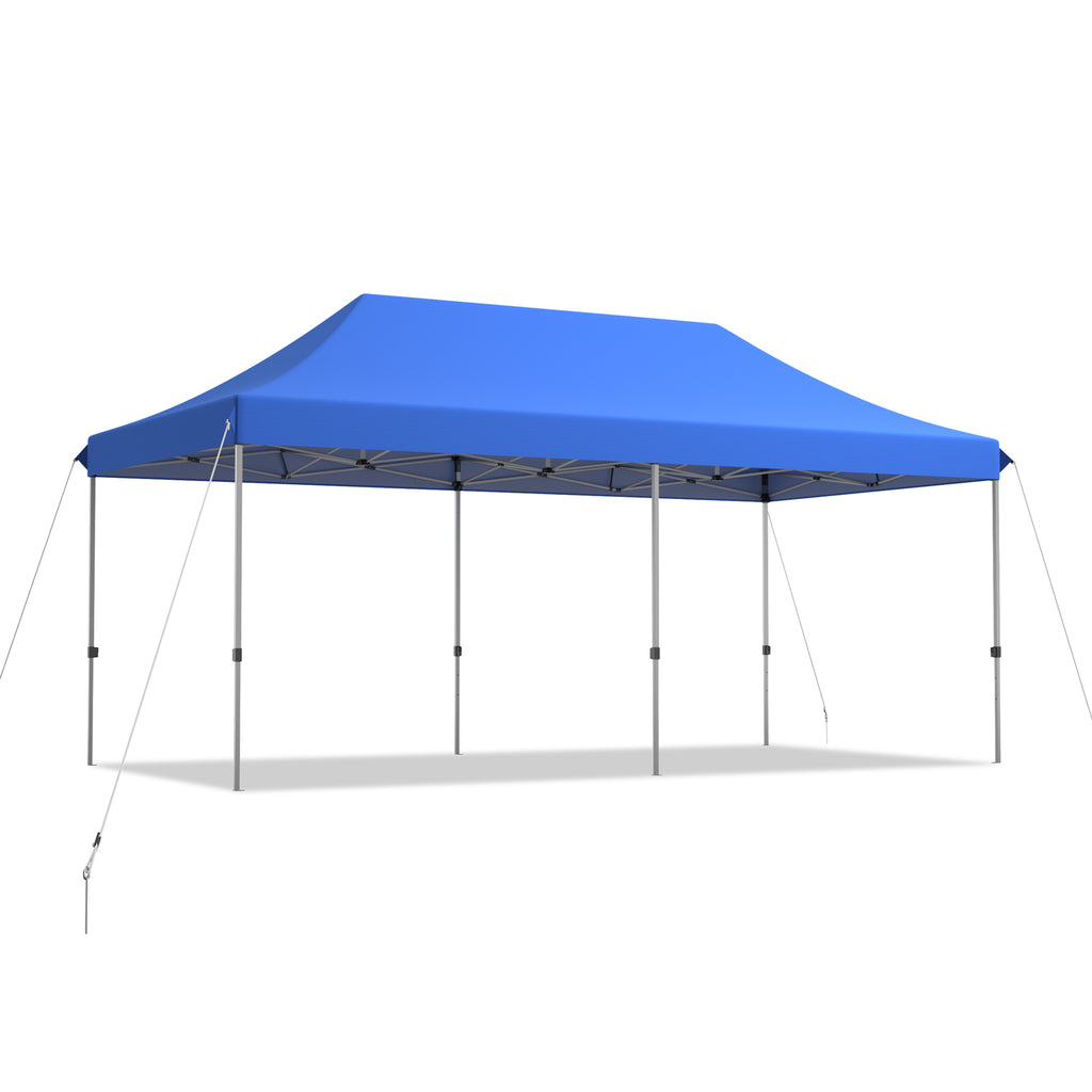 6 x 3m Pop Up Gazebo with 3 Height Positions and Wheeled Storage Bag-Blue