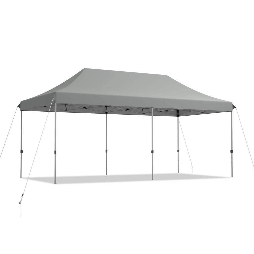 6 x 3m Pop Up Gazebo with 3 Height Positions and Wheeled Storage Bag-Grey