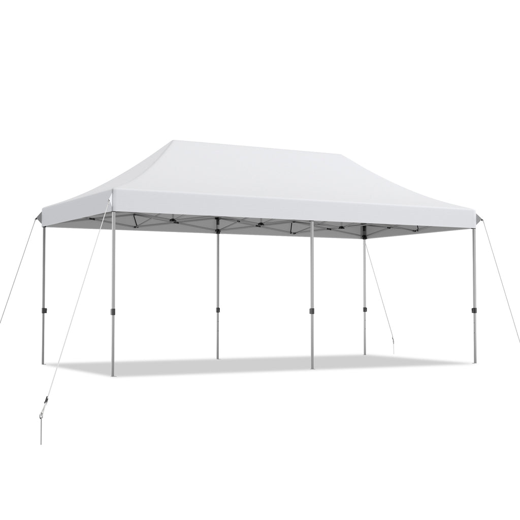 6 x 3m Pop Up Gazebo with 3 Height Positions and Wheeled Storage Bag-White