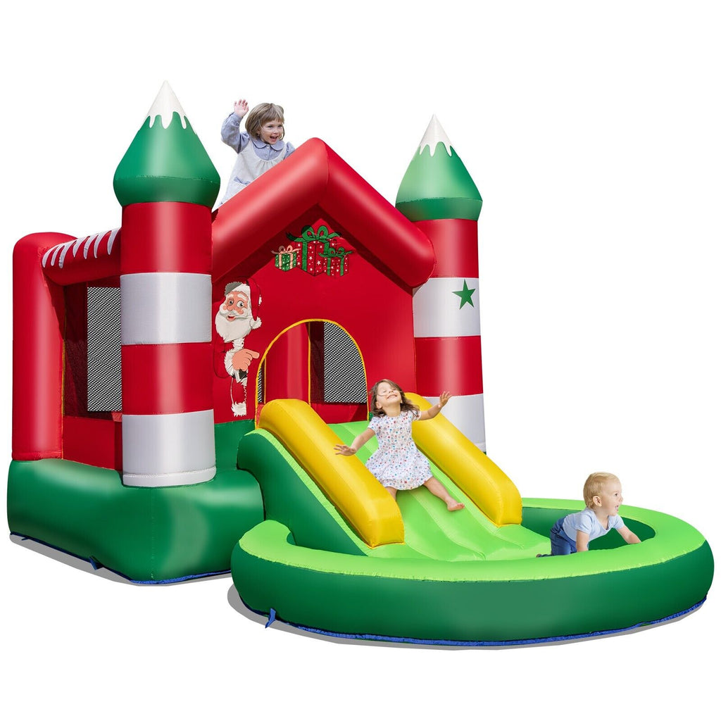 Inflatable Bounce House with Slide Trampoline and Round Ball Pit Pool