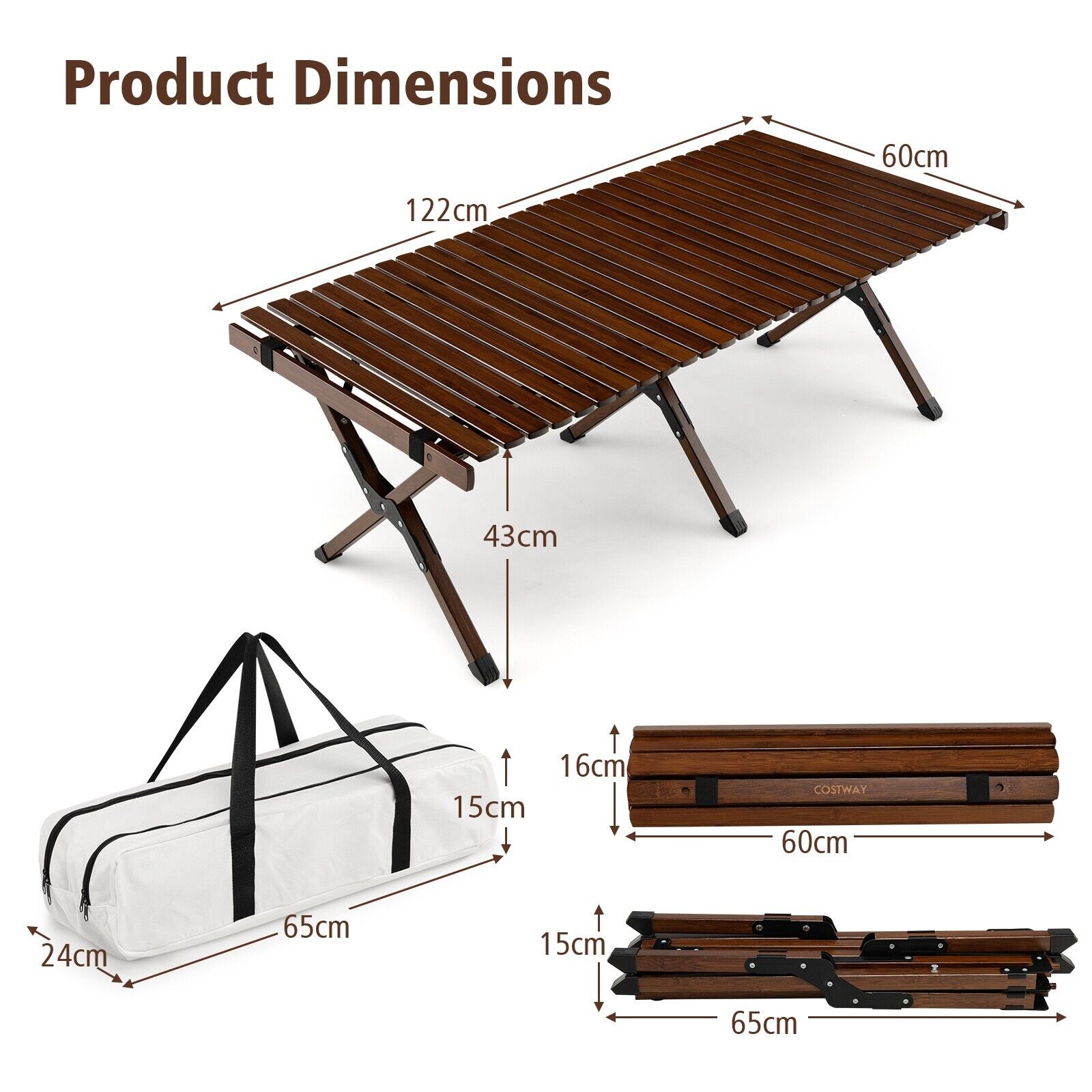 Folding Camping Table with Carry Bag for BBQ-Coffee