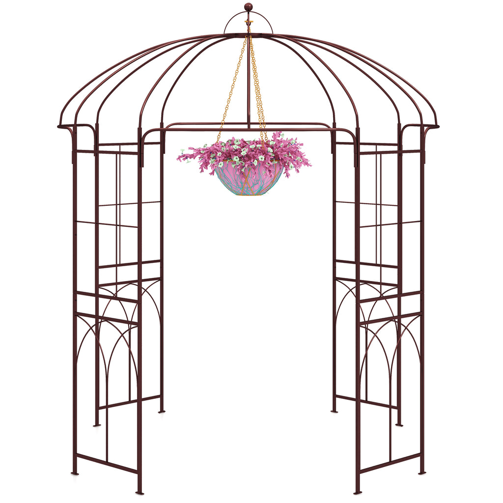 4-Sided Birdcage Shape Garden Arch for Rose Vines Climbing Plant-Bronze