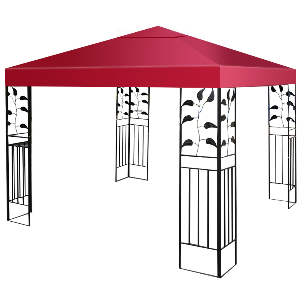 Outdoor Patio Pavilion Cover with Hook and Loop Fastener-Wine