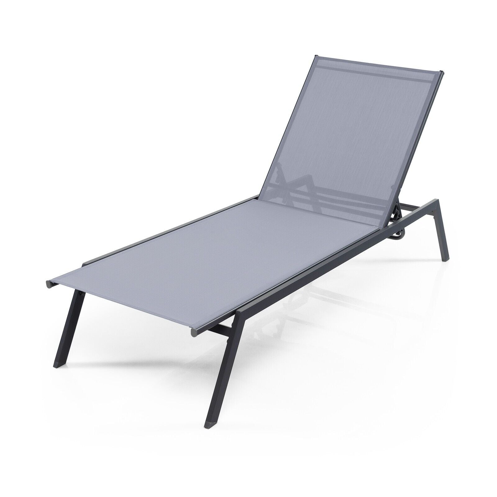 Outdoor Adjustable 6-Position Lounge Chair with Quick-Drying Fabric