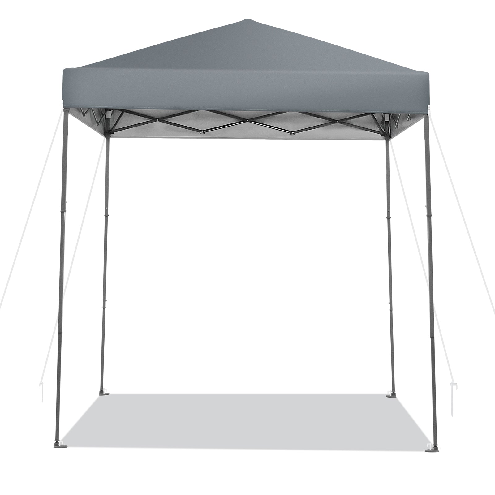 198 x 198 cm Outdoor Pop-up Canopy with Adjustable Heights-Grey