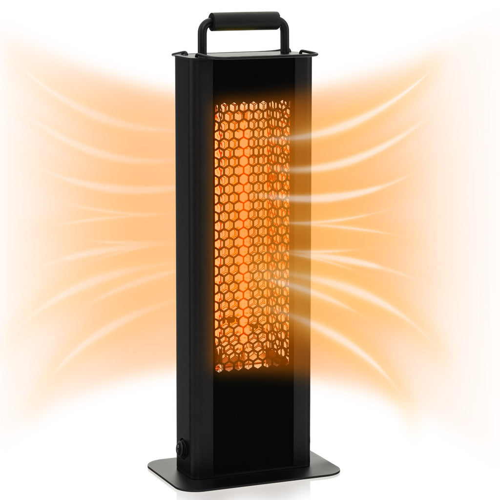 1200W Outdoor Portable Electric Heater with Double-Sided Heating-Black