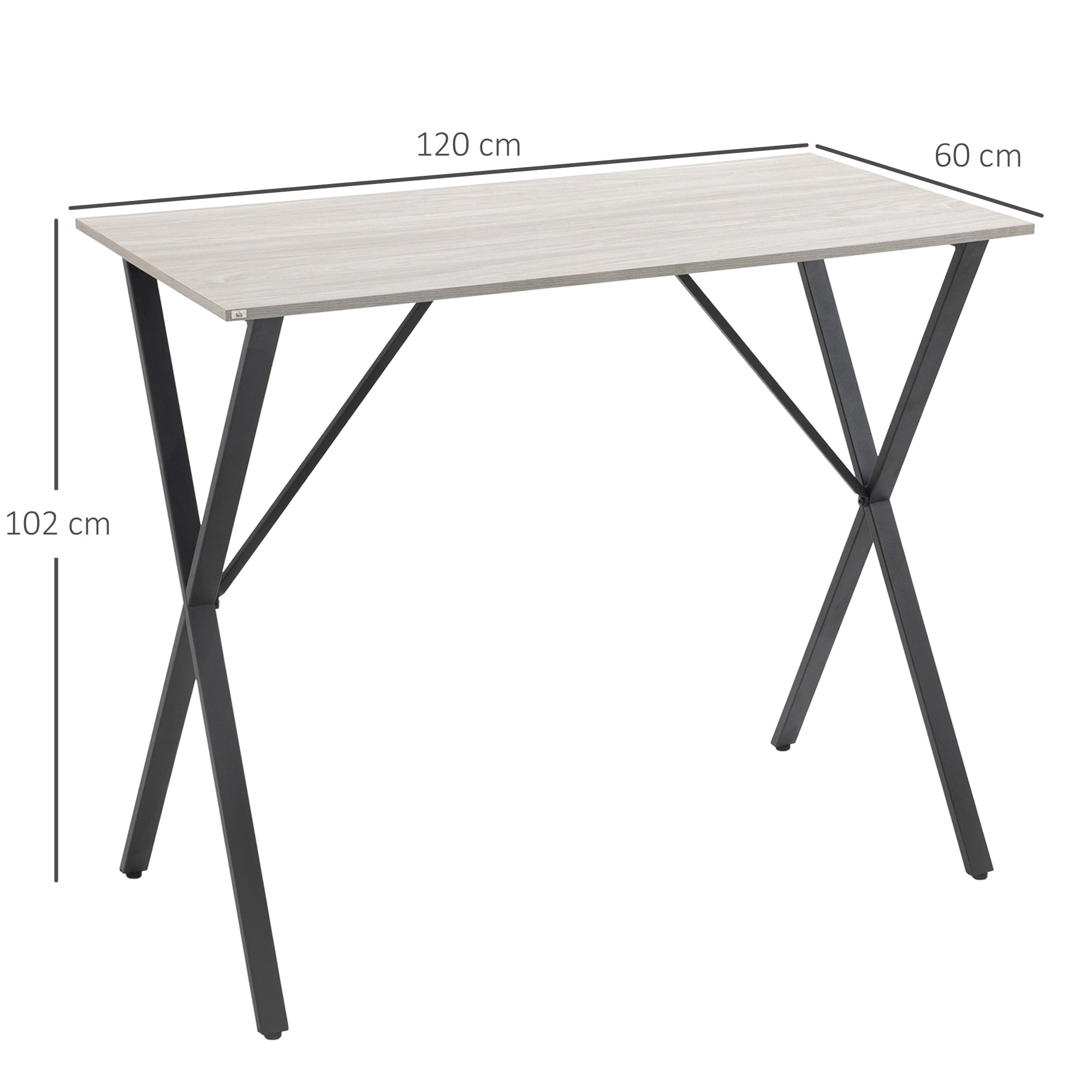 HOMCOM 120 cm Rectangular Bar Table for 4 People, Modern Kitchen Table with Marble Effect Tabletop, Steel Legs, for Living Room, Home Bar, White