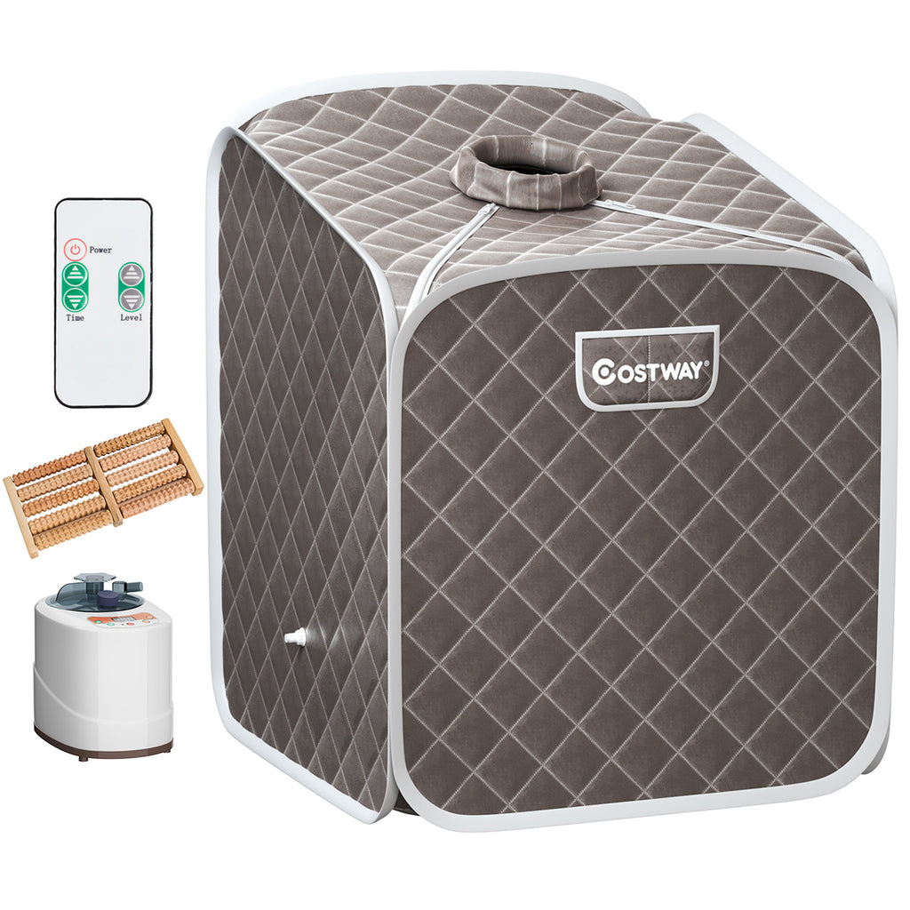 Portable Steam Sauna Spa Private Sauna Tent with Adjustable Temperature-Grey