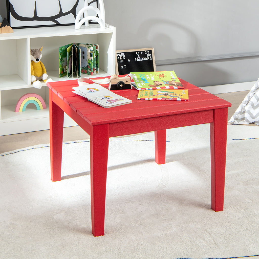 64.5 x 64.5 cm HDPE Square Kids Table for Reading Drawing Dining-Red