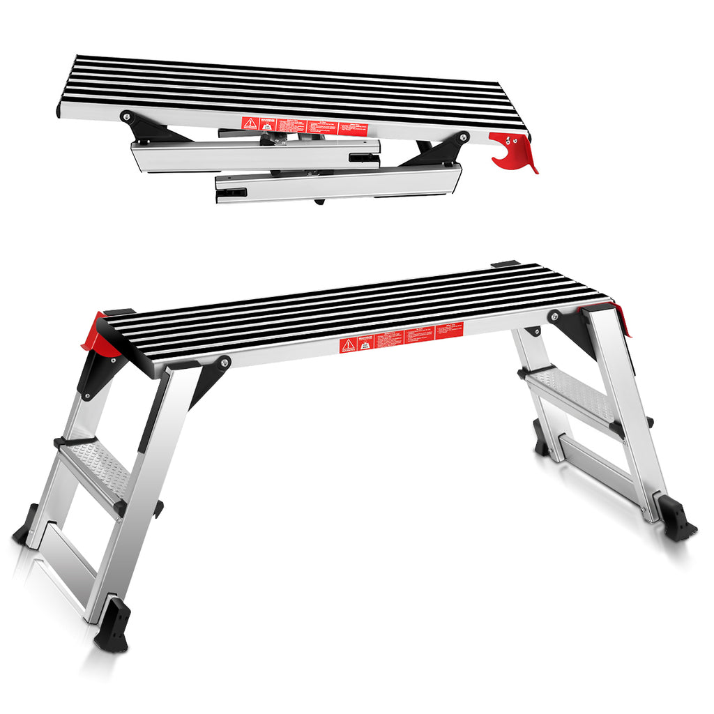 Aluminium Folding Work Platform with Safety Locks and Anti Skid Top