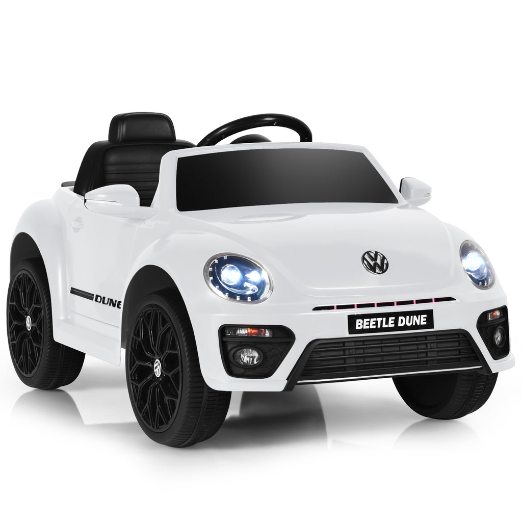 12V Volkswagen Beetle Electric Kids Ride On Car with Remote Control-White