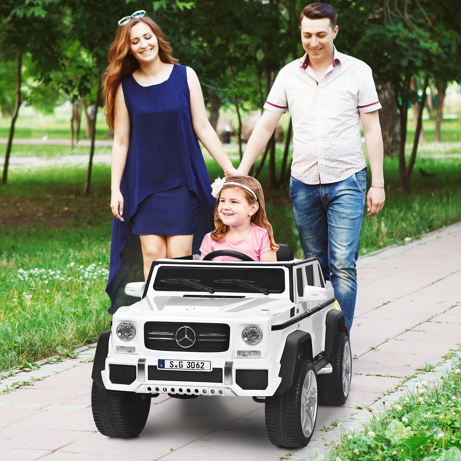 12V Electric Kids Ride On Car with 2 Motors and Remote Control White