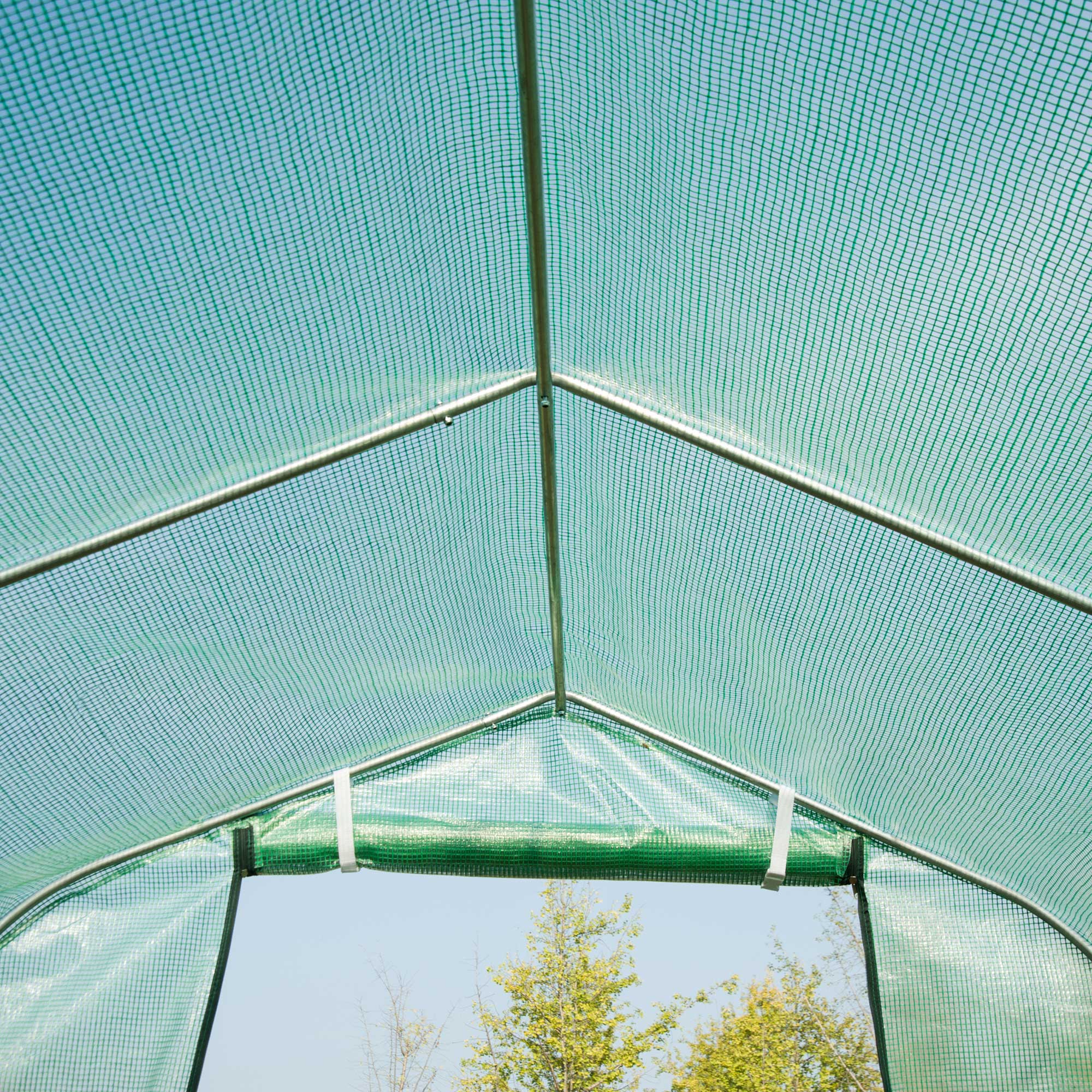 Outsunny Walk in Polytunnel Greenhouse with Windows and Door for Garden, Backyard (3 x 2M) - Inspirely