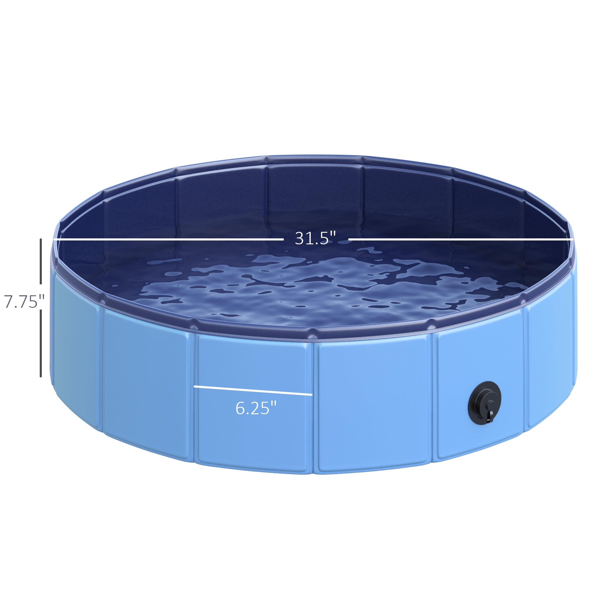 PawHut Pet Swimming Pool, Foldable, 80 cm Diameter-Blue - Inspirely