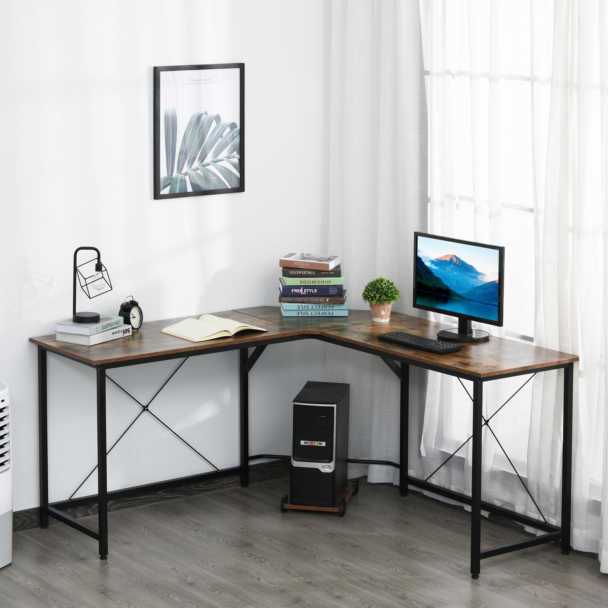 Corner L-Shape Computer Desk PC Workstation Writing Gaming Table Home Office - Inspirely