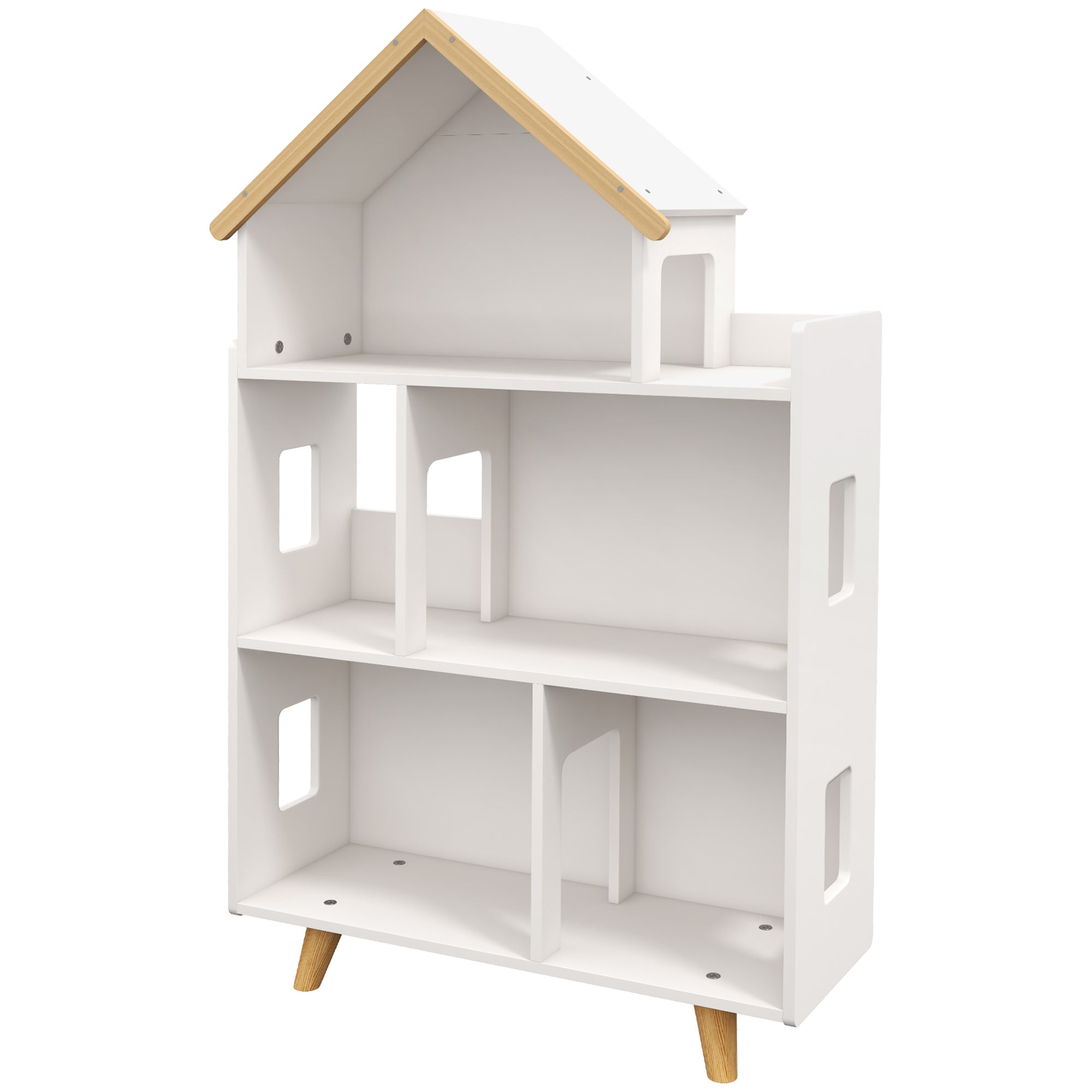 ZONEKIZ 3 Tier Toy Storage Shelf with 6 Cubby White