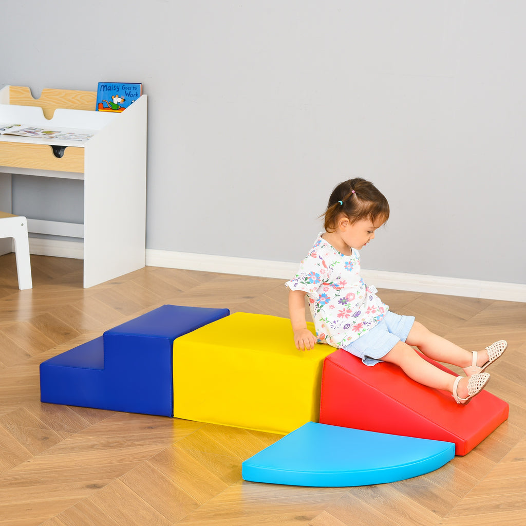 Soft Play 4-piece Climb and Crawl Foam Toddler Stairs and Ramp